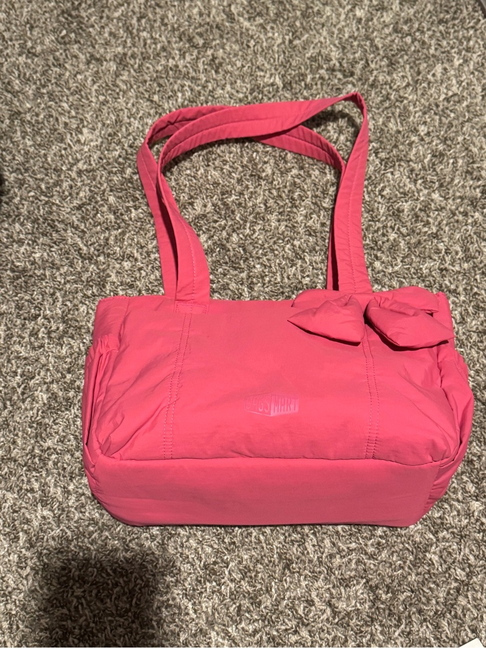 Bagsmart Pink Tote Bag with Bow Accent - Women